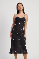 SQUARE NECK MIDI BIAS DRESS