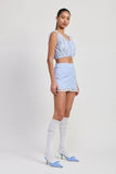 RUFFLED MINI SKIRT WITH LACE DETAIL