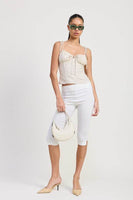 BUSTIER TOP WITH SHOULDER TIES