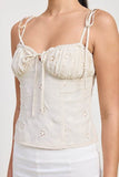 BUSTIER TOP WITH SHOULDER TIES