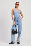 STRAPLESS DENIM JUMPSUIT