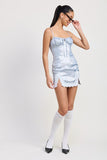 LACE HEM MINI DRESS