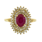 2.05ct Ruby Diamond Ring 10KT Yellow Gold