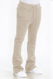 Mens Solid Fleece Flare Stacked PANTS