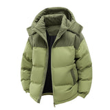 Thick Corduroy Patchwork Jacket Winter Zip-up Stand Collar Coat Casual Commuter Long-sleeved Cardigan Top Outwear Women's Clothing