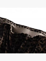 Velvet leopard midi skirt