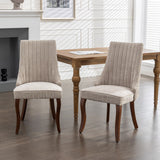 Set of 2 Rayon Cloth Flocking Linen Dining Chairs