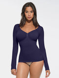 Seamless Diamond Neck Bust Support Waist And Tummy Control Shaping Top