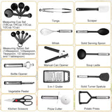 23-Piece Set: Kitchen Utensil Set Stainless Steel Nylon