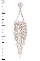 Fringe Rhinestone CZ Chandelier Earrings