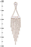 Fringe Rhinestone CZ Chandelier Earrings