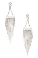 Fringe Rhinestone CZ Chandelier Earrings