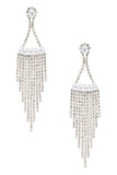 Fringe Rhinestone CZ Chandelier Earrings
