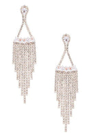 Fringe Rhinestone CZ Chandelier Earrings