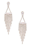Fringe Rhinestone CZ Chandelier Earrings