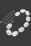 Textured Oval Disk Fashion Chain Belt