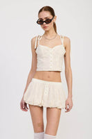 BUBBLE MINI SKIRT WITH ELASTIC WAISTBAND