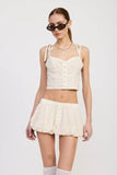 BUBBLE MINI SKIRT WITH ELASTIC WAISTBAND