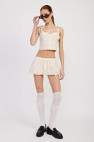BUBBLE MINI SKIRT WITH ELASTIC WAISTBAND