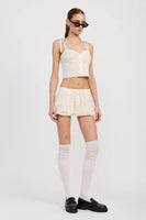 BUBBLE MINI SKIRT WITH ELASTIC WAISTBAND