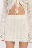 LETTUCE HEM MINI CROCHET SKIRT