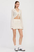LETTUCE HEM MINI CROCHET SKIRT