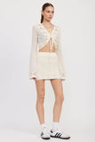 LETTUCE HEM MINI CROCHET SKIRT