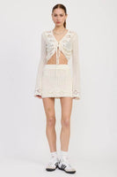 LETTUCE HEM MINI CROCHET SKIRT
