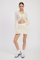 LETTUCE HEM MINI CROCHET SKIRT