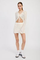 LETTUCE HEM MINI CROCHET SKIRT