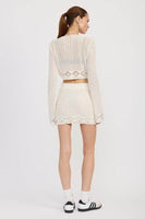 LETTUCE HEM MINI CROCHET SKIRT