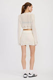 LETTUCE HEM MINI CROCHET SKIRT