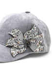 Beaded Flower Suede Fashion Cap