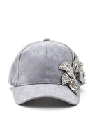 Beaded Flower Suede Fashion Cap
