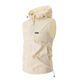 New Mens Sun-protective Jacket Hooded Sleeveless Vest