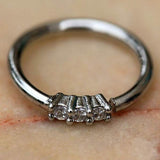 Triple Prong Set Clear CZ Seamless Ring