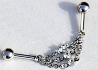 316L Stainless Steel Jeweled Triple Chain