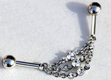 316L Stainless Steel Jeweled Triple Chain