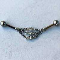 316L Stainless Steel Jeweled Triple Chain