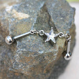 316L Stainless Steel Prong Set Star Chain