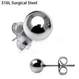 Pair of 316L Stainless Surgical Steel Ball