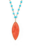 Beads & Precious Stone Pendant Necklace