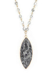 Beads & Precious Stone Pendant Necklace