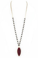 Beads & Precious Stone Pendant Necklace