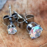 Pair of 316L Stainless Steel Aurora Borealis Round