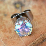 Pair of 316L Stainless Steel Aurora Borealis Round