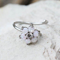 316L Stainless Steel Synthetic Opal Flower Nose
