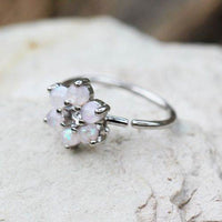 316L Stainless Steel Synthetic Opal Flower Nose