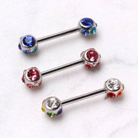 316L Surgical Steel Nipple Bar with Multi