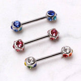 316L Surgical Steel Nipple Bar with Multi